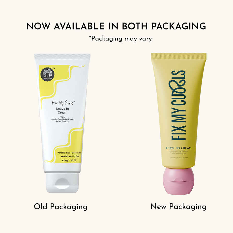 Fix My Curls Leave In Cream| With Jojoba Oil, For Curly, & Frizzy Hair| Silicone Free Hair Cream