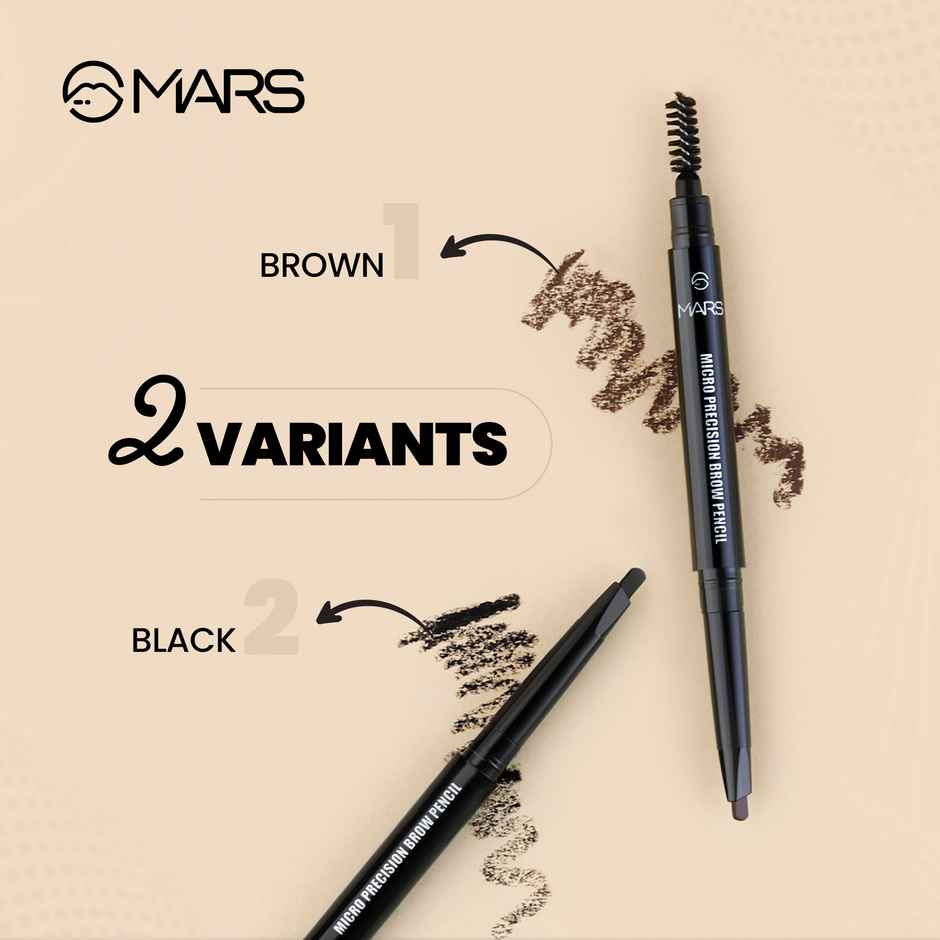 MARS Cosmetics Micro Precision Brow Pencil With Spoolie (Brown)