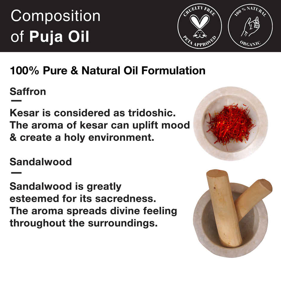 Soulflower Kesar Sandalwood Pooja Diya Oil