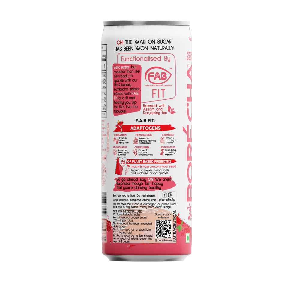 Borecha Cranberry Cosmo Zero Sugar Kombucha Seltzer