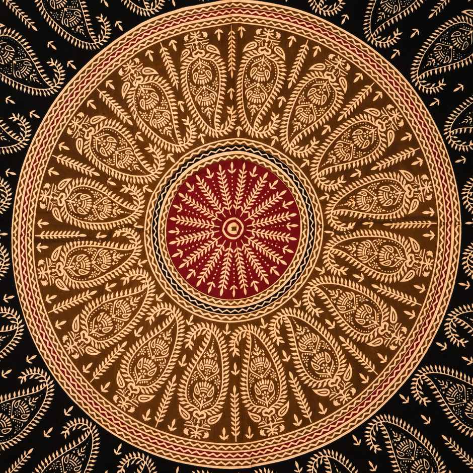 Furnofy King Size 100% Cotton Jaipuri Print Bedsheet | With 2 Pillow Covers | Multicolour, 90x108in