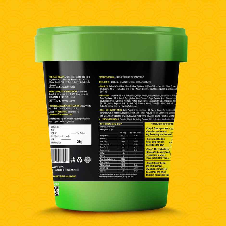 Wow! Hot and Spicy Korean Veg Ramen