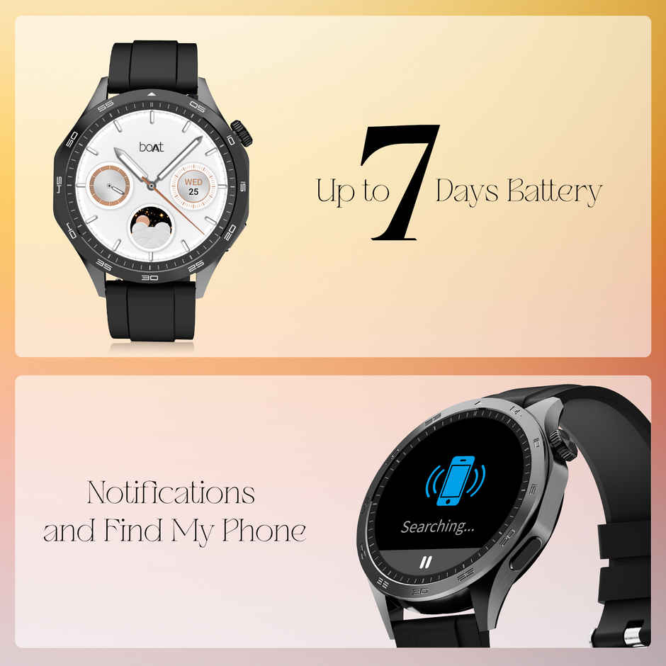 boAt Enigma Radiant Smartwatch | 1.43" AMOLED Display | Functional Crown - Active Black