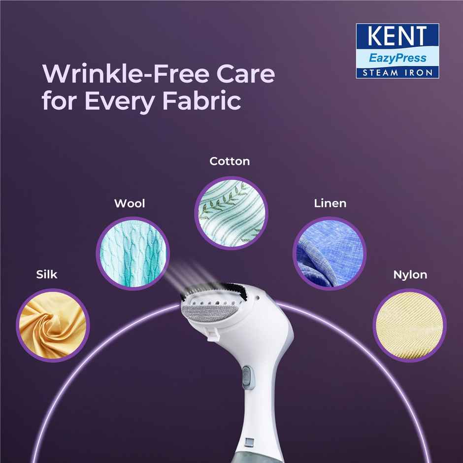 Kent Swift Handheld Garment Steamer 1300 Watts | 260 ml Detachable Tank