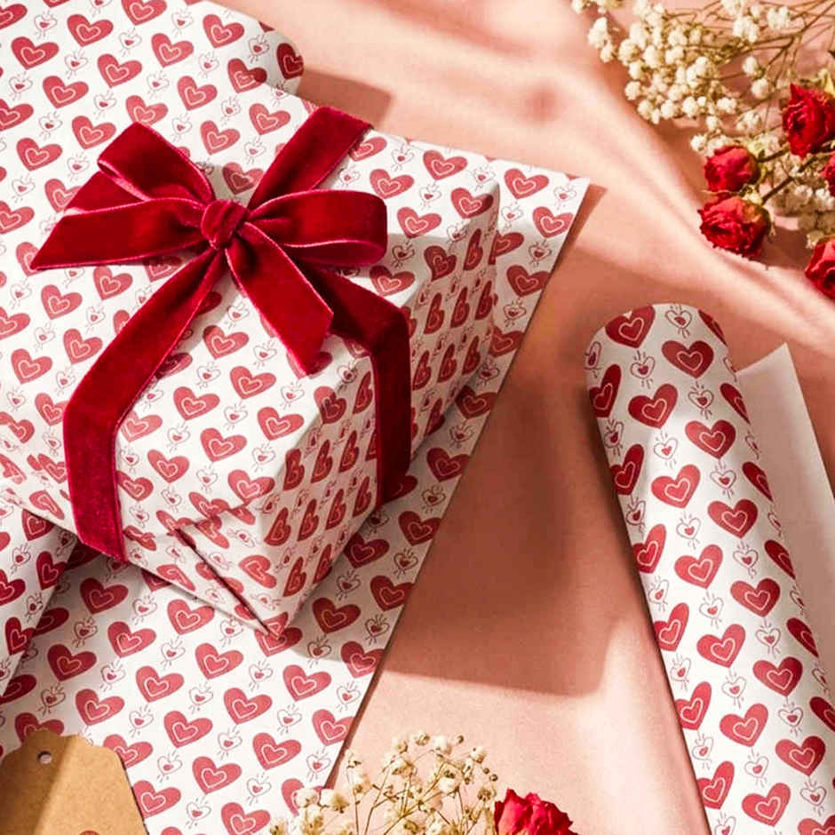 Heart in Heart Gift Wrapping Paper | Mad Over Prints