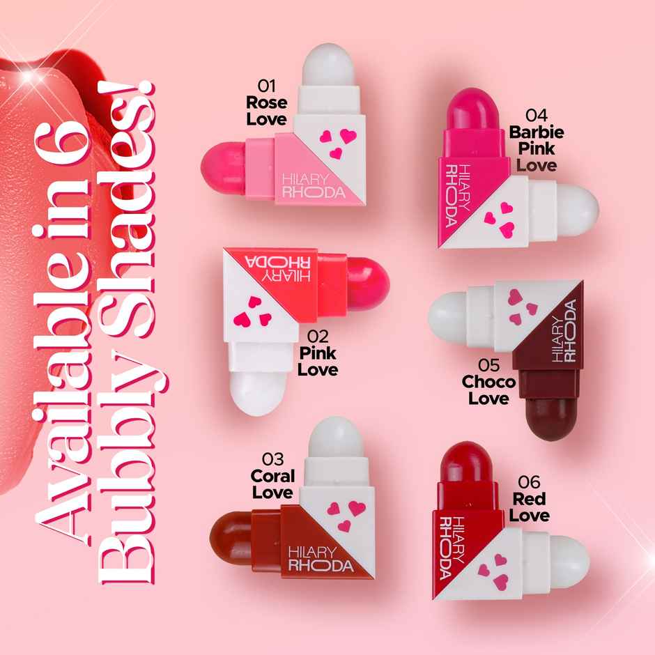 Hilary Rhoda Clear & Tint Lip Balm | Infused with Aloe Vera & Shea Butter | Pink Love - Shade 04