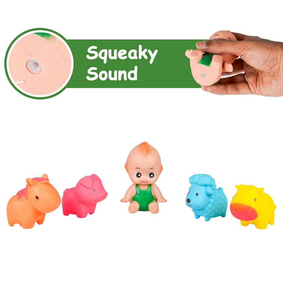 Ratna's Squeezy Farm Animals 5 Pcs | Assorted