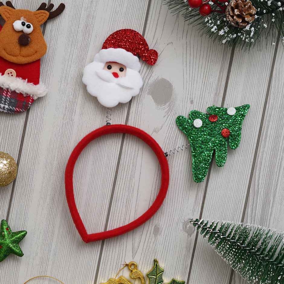 Christmas Glitter Santa Claus, Christmas Tree Headband | Christmas Party | Ecraftindia