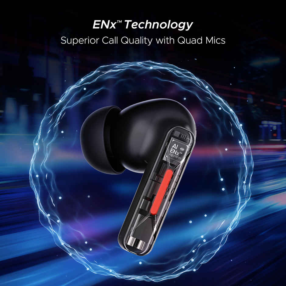 boAt Airdopes Drift in Ear TWS Earbuds, 40hrs Playback, Beast Mode(40ms Latency), 4 Mics with ENx, Car-Shaped ID with RGB LEDs, ASAP Charge, IWP Tech, BT v5.4 & IPX4 Resistance - Black Sabre