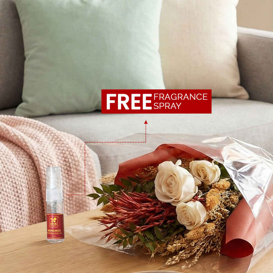 Red Velvet Rose Love Bouquet with Fragrance Spray | Ideal for Gifting | IRIS