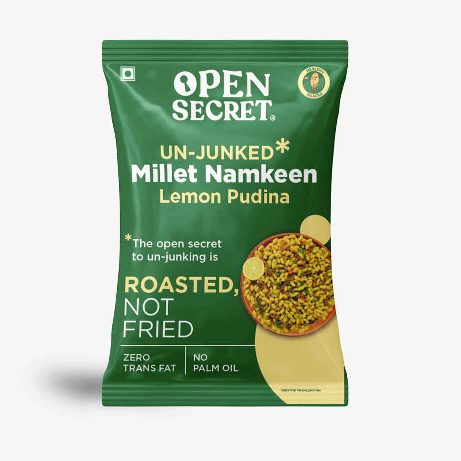 Open Secret Healthy Namkeen Lemon Pudhina | Roasted Snacks, No Palm Oil contains millets