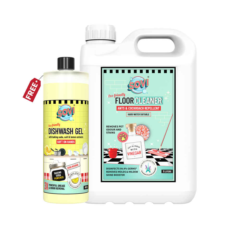 SOVI Floor Cleaner | Vinegar Power | Repels Cockroaches & Ants | Removes Stains & Odour | Lavender