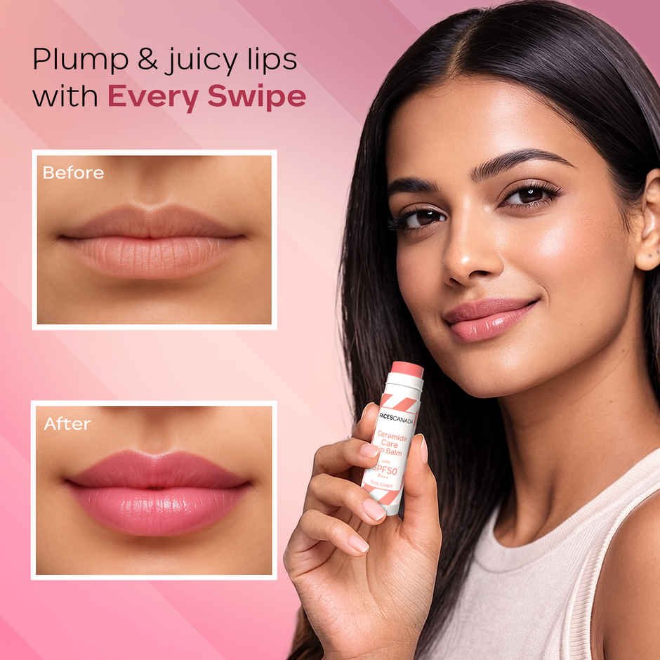 FACES CANADA Ceramide Care Lip Balm | SPF 50 |Hydrates Dry & Chapped Lips - Watermelon Swirl 03