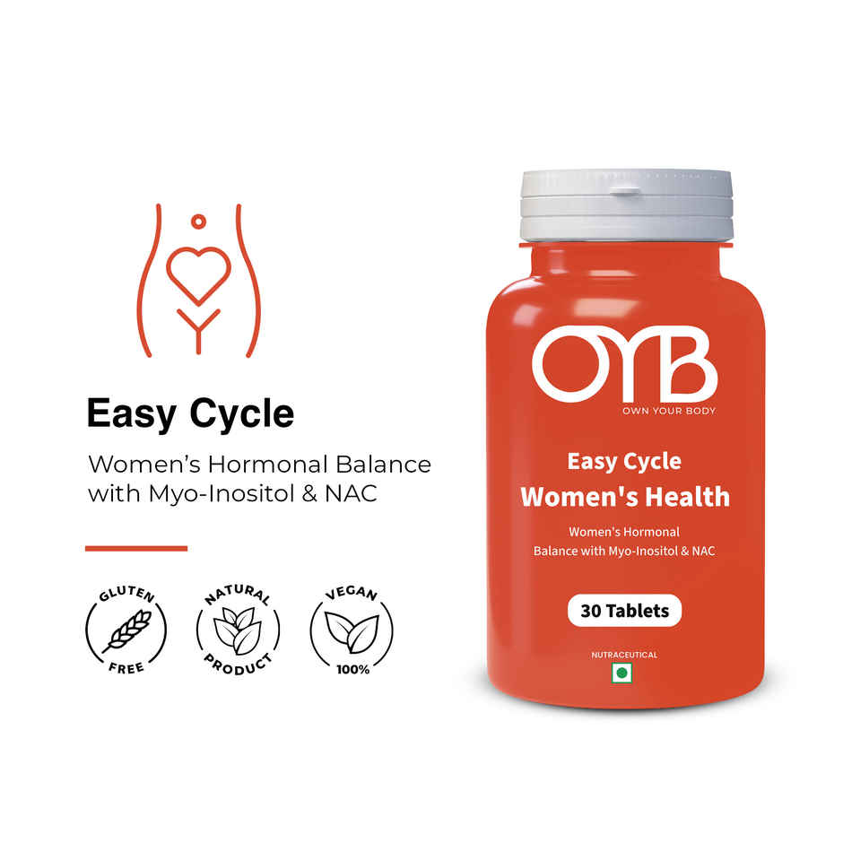 OYB PCOS Supplement for Women with Myo-Inositol & NAC for Hormonal Balance | 30 Tablets