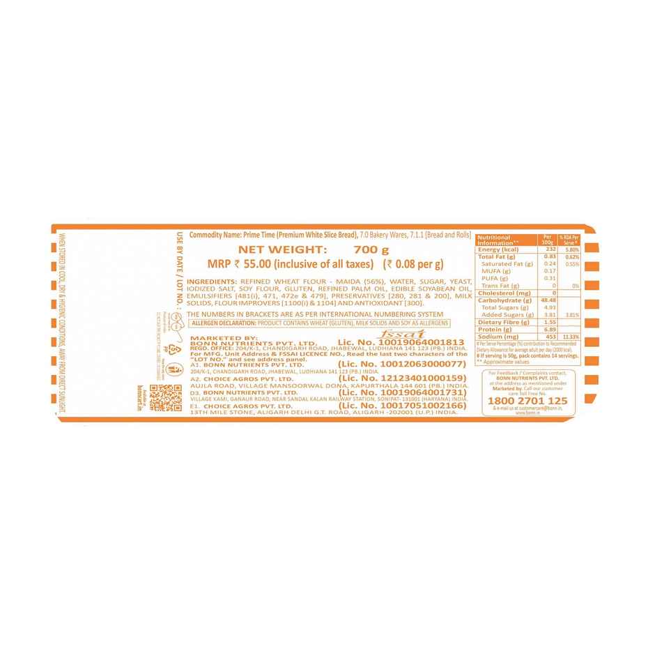 Bonn White Slice Bread