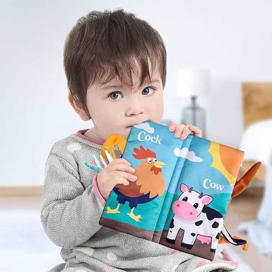 Kidology Activity Book Soft Crinkle Cloth Book for Infants | Baby Toys | Farm | 3+ years
