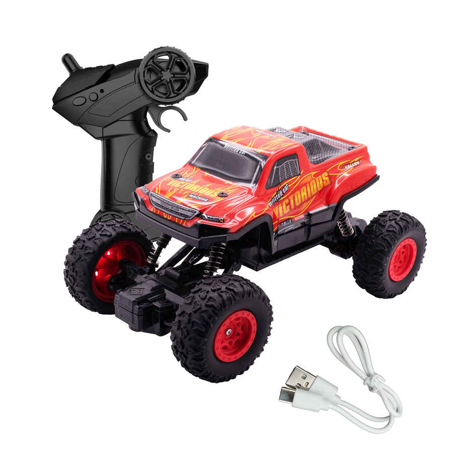 SEEDO Remote Control Car 1:18 , 2.4 GHz, Type-C Rechargeable, Fast Speed Rock Crawler Truck PVC|Red