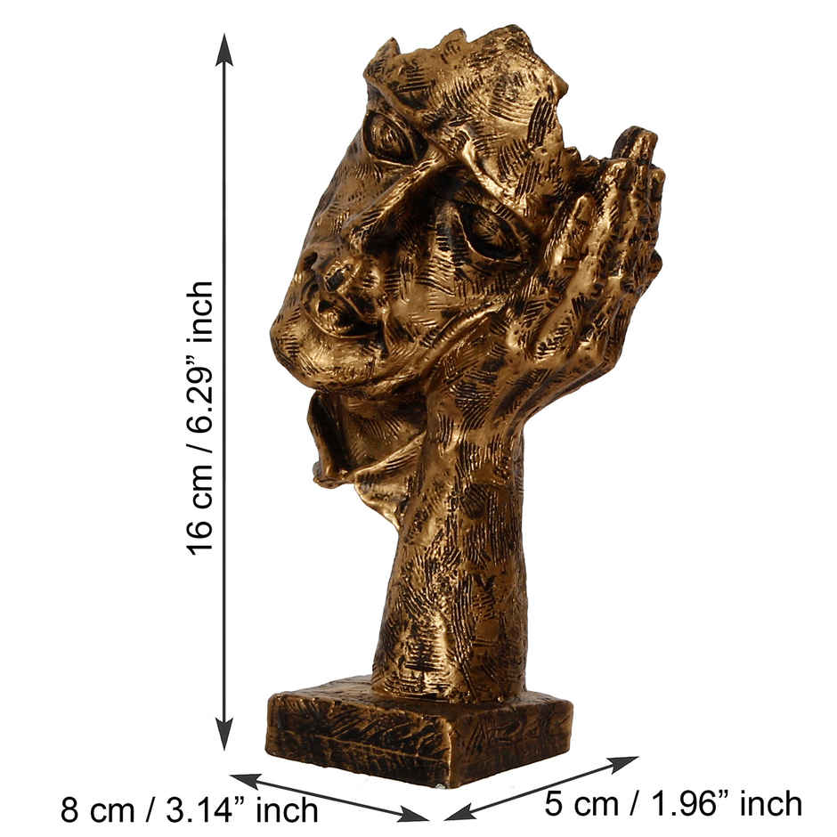 eCraftIndia Antique Finish Thinking Man Face Handcrafted Polyresin Showpiece