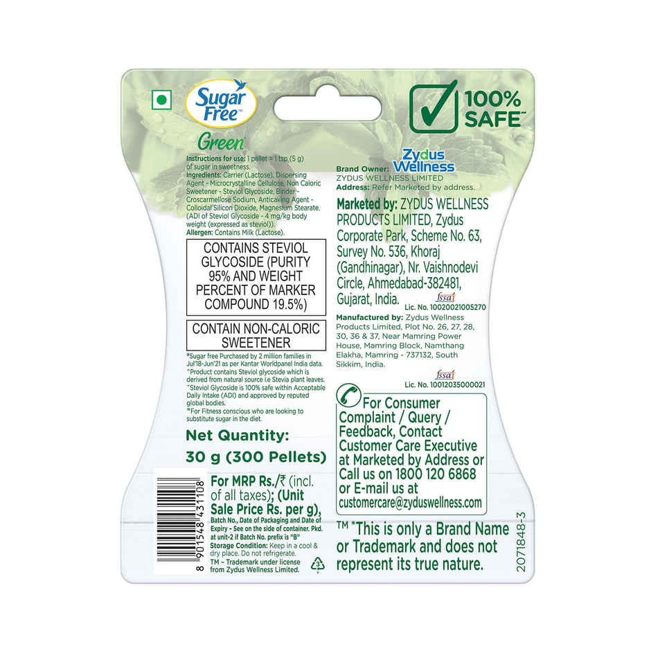 Sugarfree Green Truly Natural Made From Stevia