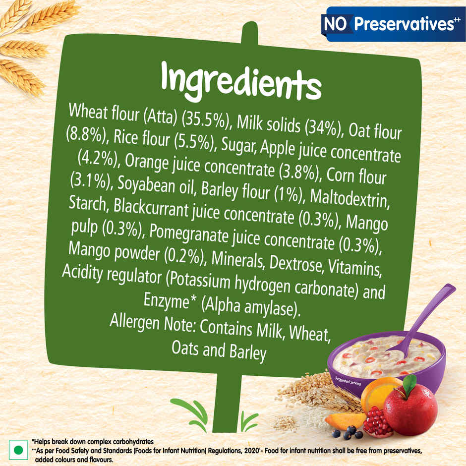 Nestle Cerelac 5 Grains & Fruits Baby Food Cereal, No Preservatives, 18 to 24 Months Baby