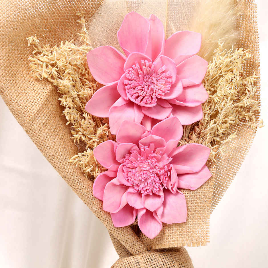 Pink Dahlias Natural Dried Flower Bouquet | Eternal Blooms