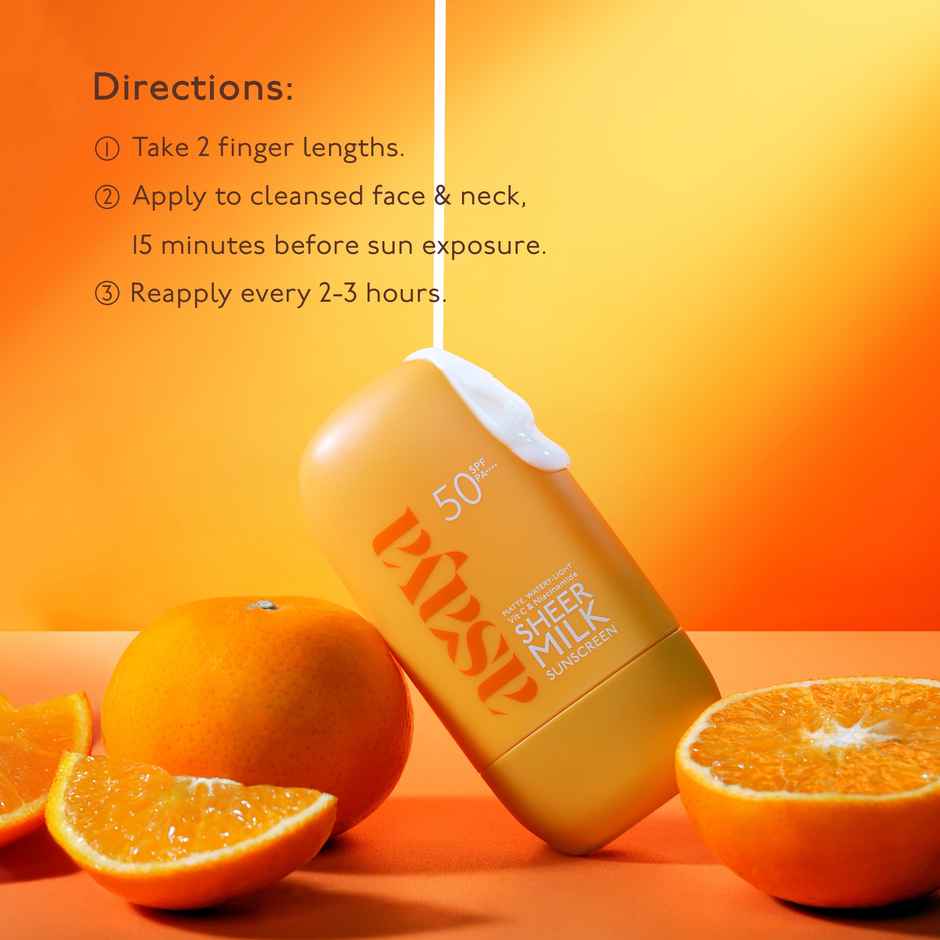 Asaya In-Vivo Tested SPF 50 PA++++ Sheer Milk Sunscreen for Brightening & No White Cast