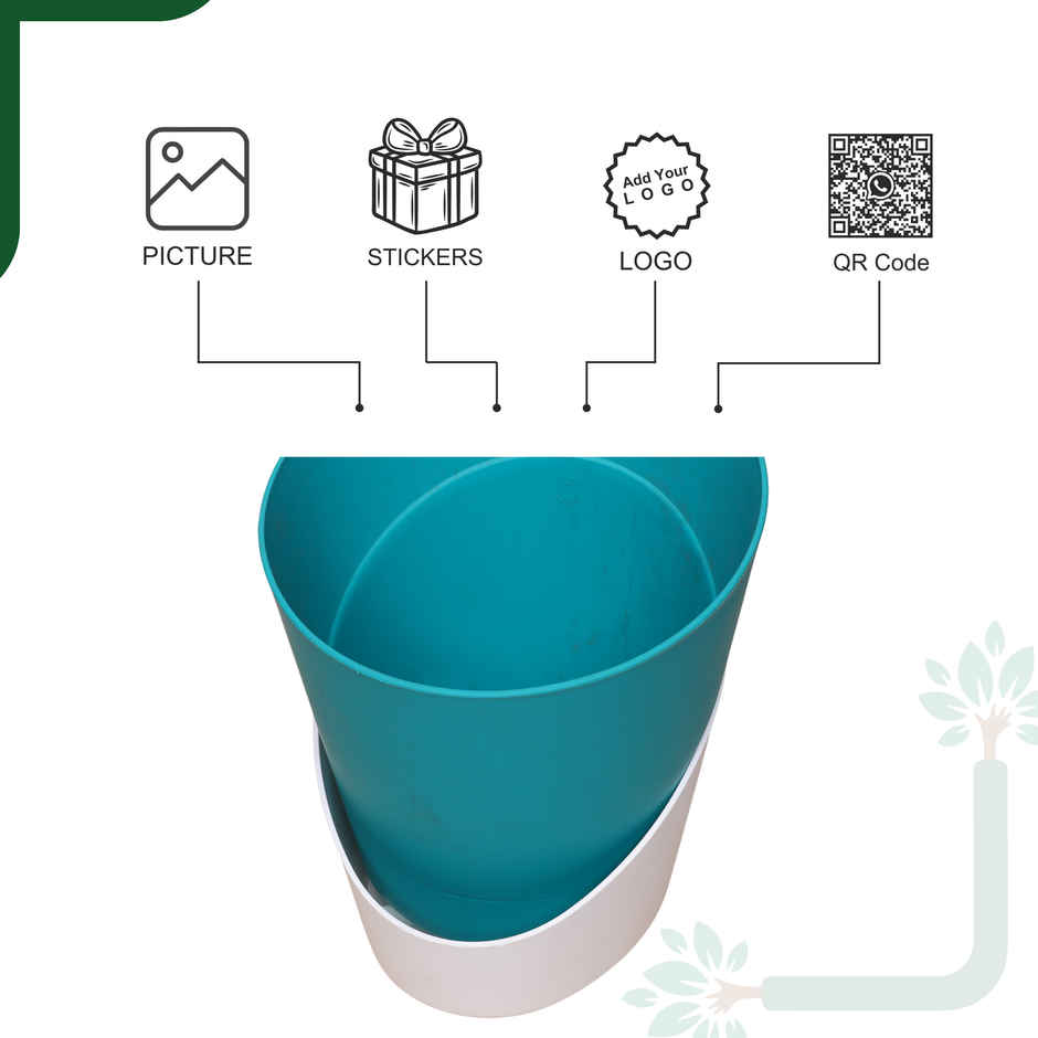 Yoursplants Atlantis - 4 Inch Teal Pot | Pack Of 1