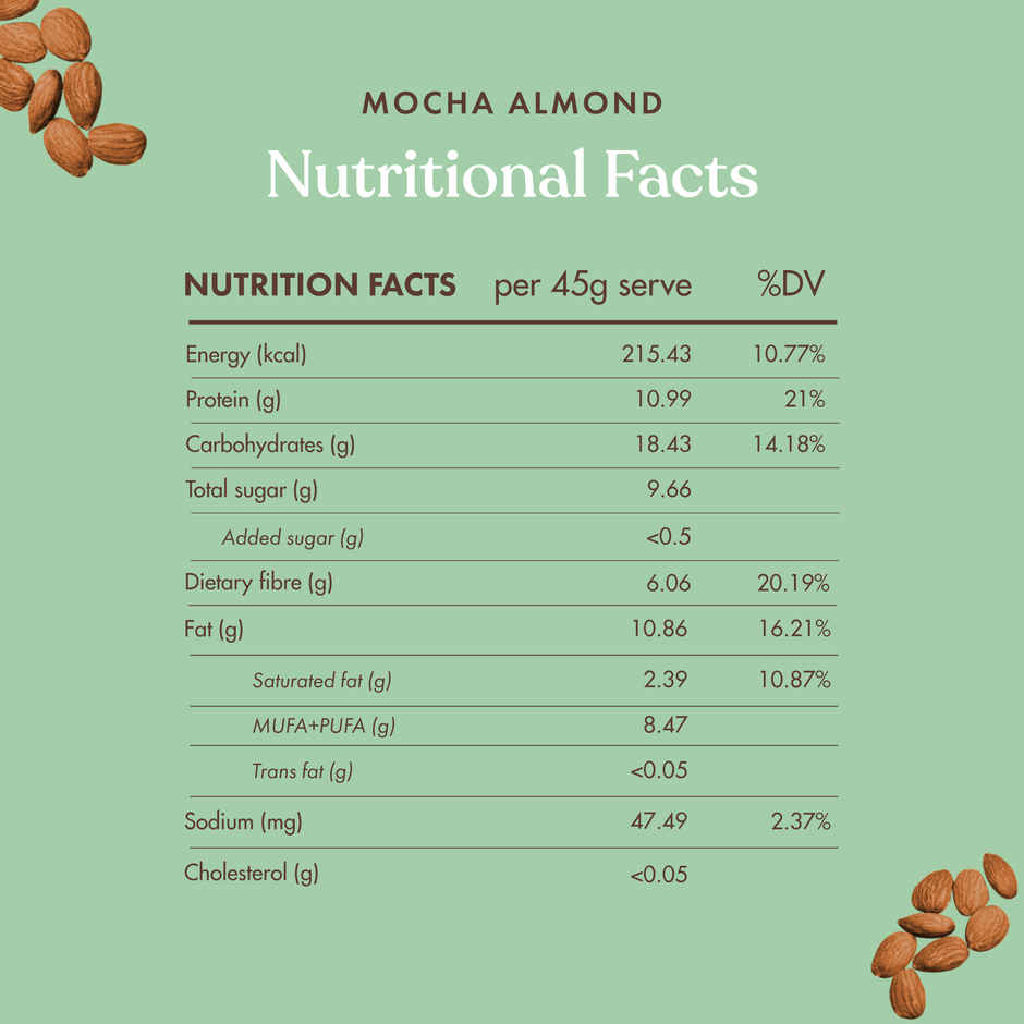 Cosmix No-Nonsense Protein Bar | Mocha Almond | 11g Protein