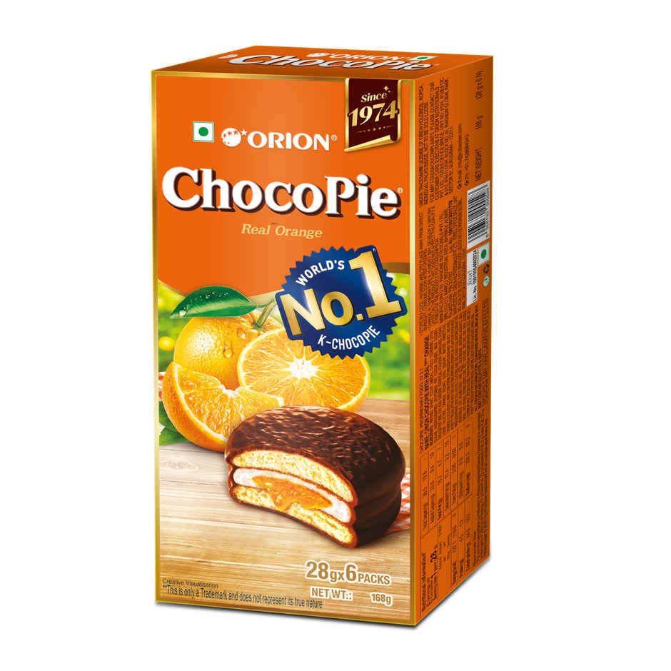 Orion Orange Choco Pie | Centre|Filled Biscuit