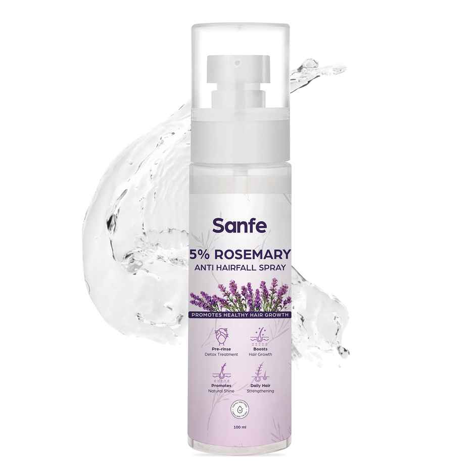 Sanfe 5% Rosemary Anti Hairfall Spray For Hair Growth, Natural Shine, Reduce Hairfall