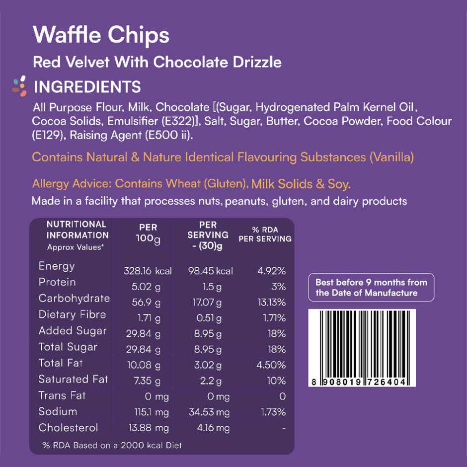 Nova Nova Waffle Chips- Red Velvet with Choco Drizzle
