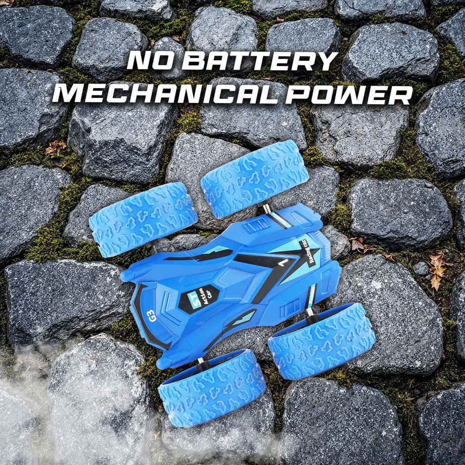 SEEDO No Battery Mechanical and Friction Power Small Stunt Action Car | Blue