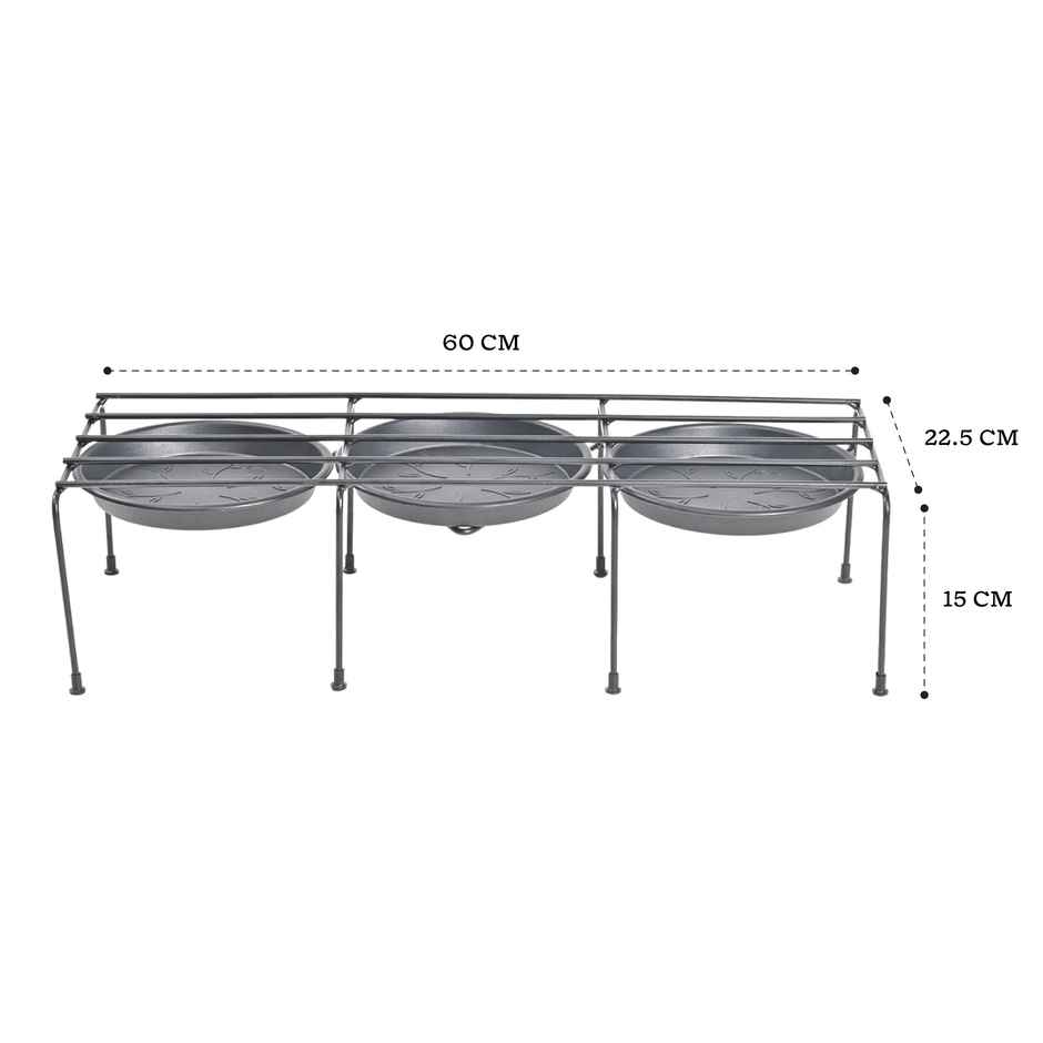 Ugaoo Driplock Black Plant Stand - Set Of 4