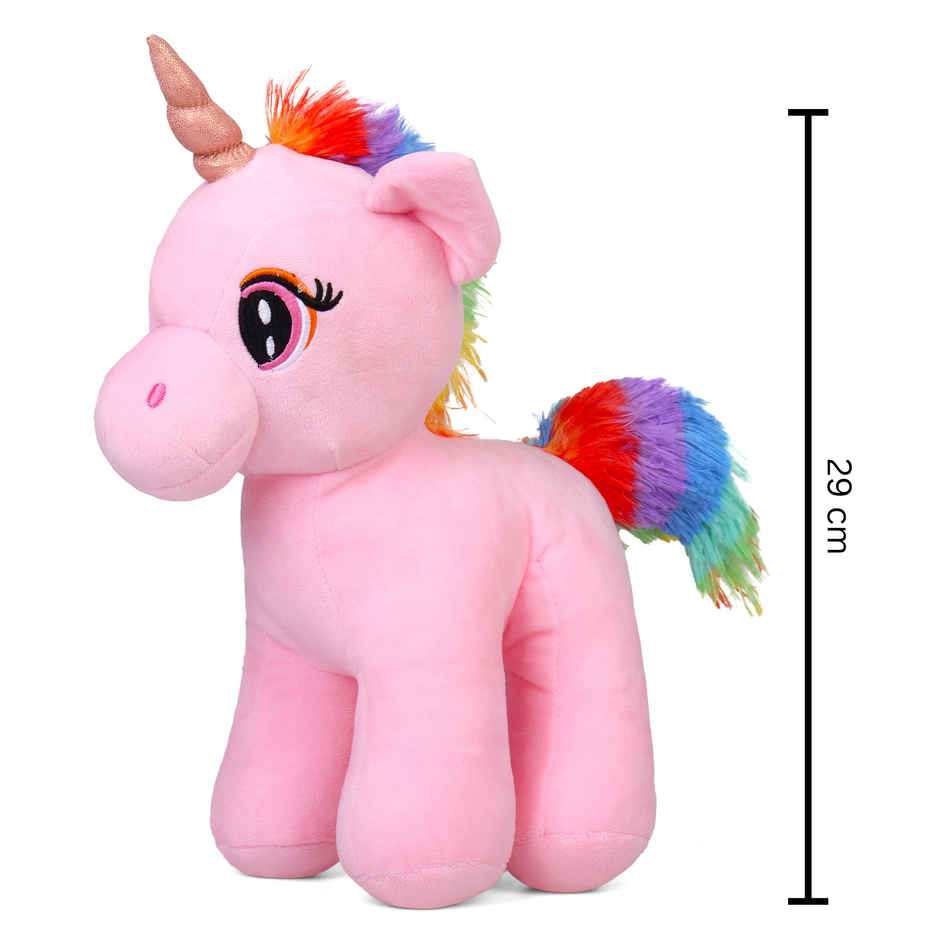 Mirada 29Cm Standing Unicorn With Glitter Horn - Pink