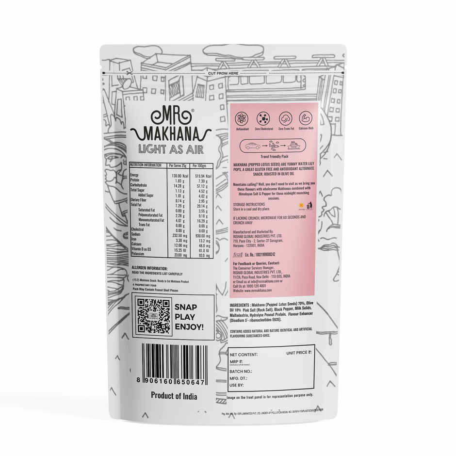 Mr Makhana Super Snack | Himalayan Salt And Pepper