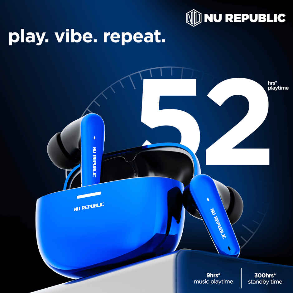 Nu Republic Epic X4 With 52 Hrs Playtime Tws Earbuds | Blue