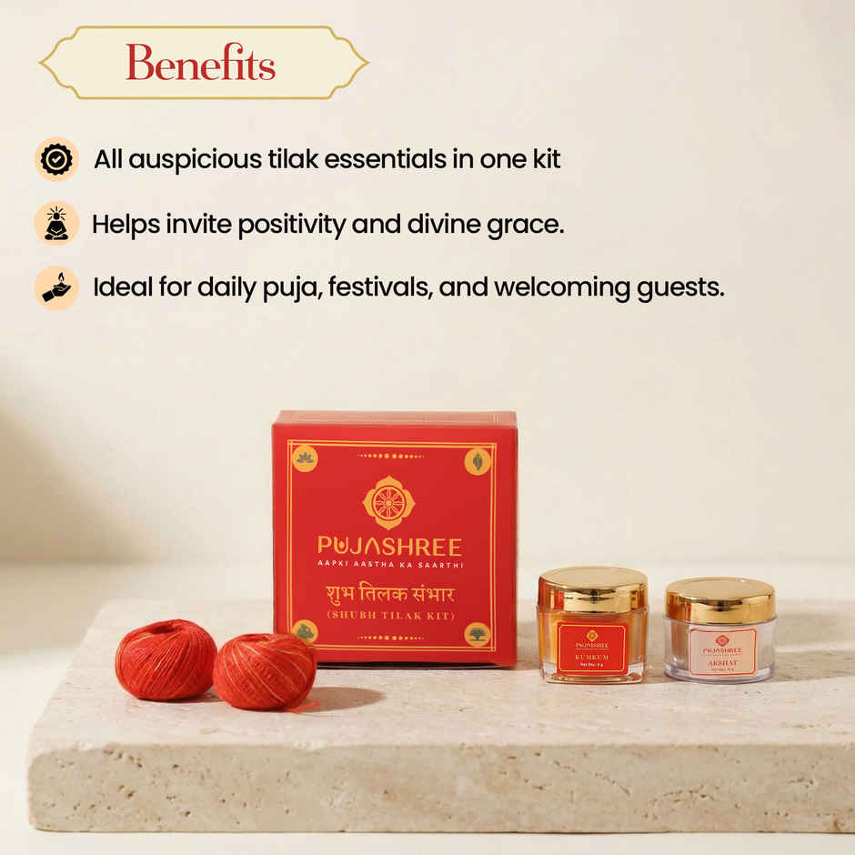 Shubh Tilak Kit | Kalava | Kumkum | Akshat | Pujashree