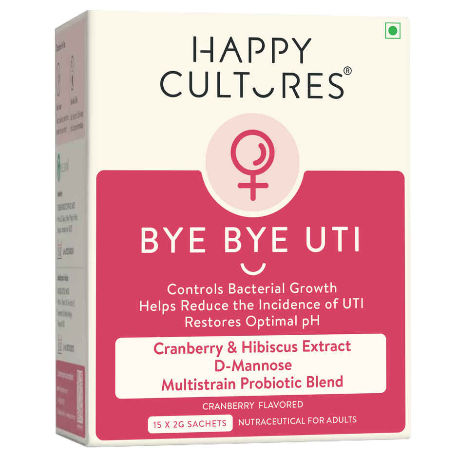 Happy Cultures Bye Bye UTI | D-Mannose, Cranberry & Probiotics |15pcs