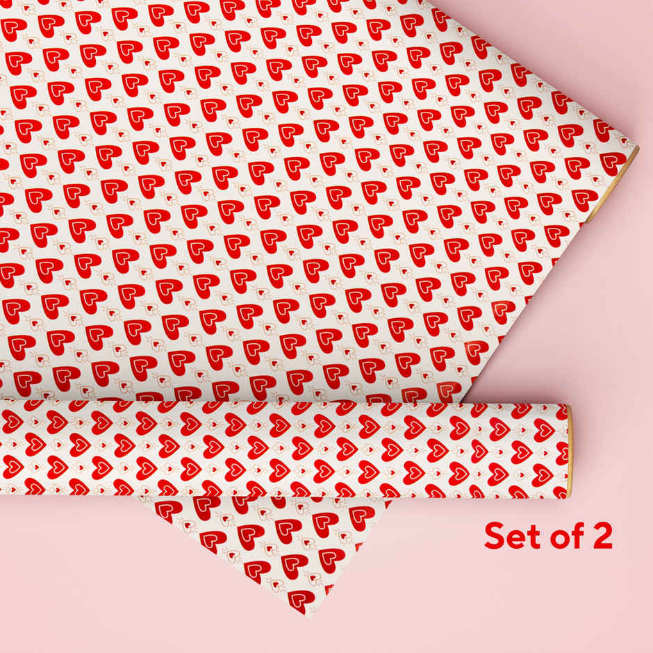 Heart in Heart Gift Wrapping Paper | Mad Over Prints