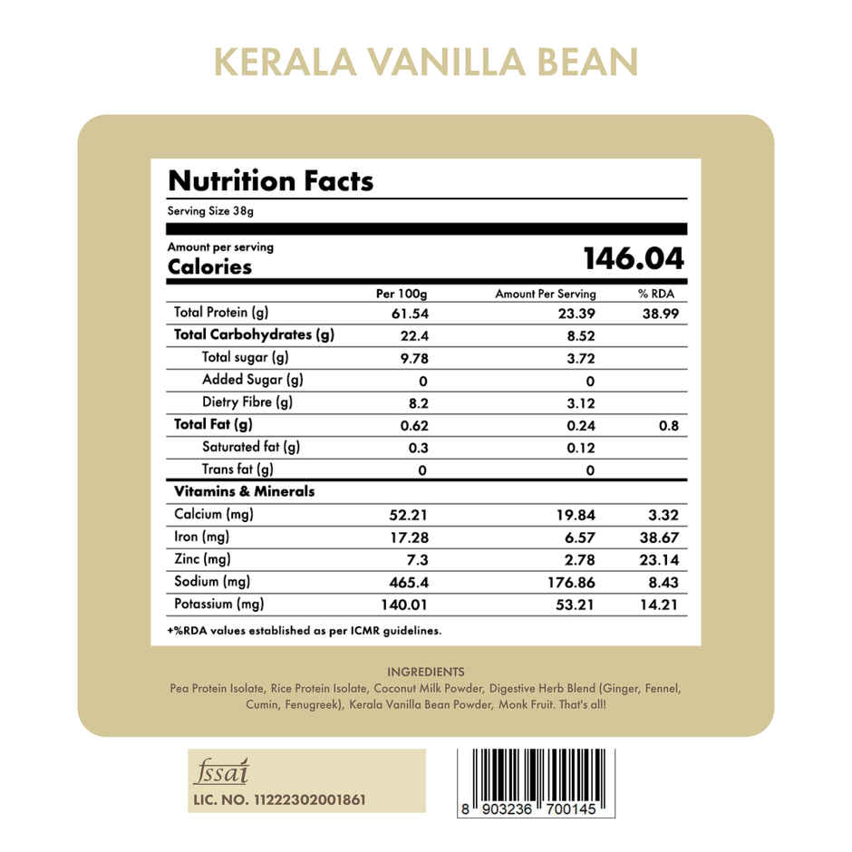 Cosmix No Nonsense Plant Protein Kerala Vanilla Bean Sachet