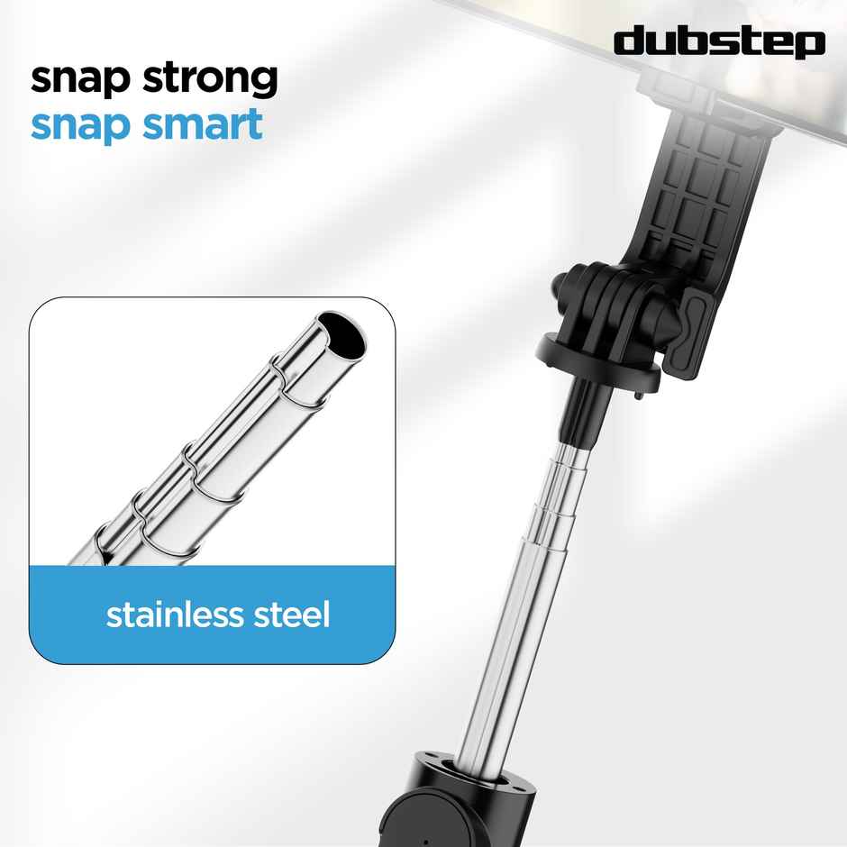 Dubstep Flickstick Smart Selfie Stick (with 360 Degree Rotation, Black)