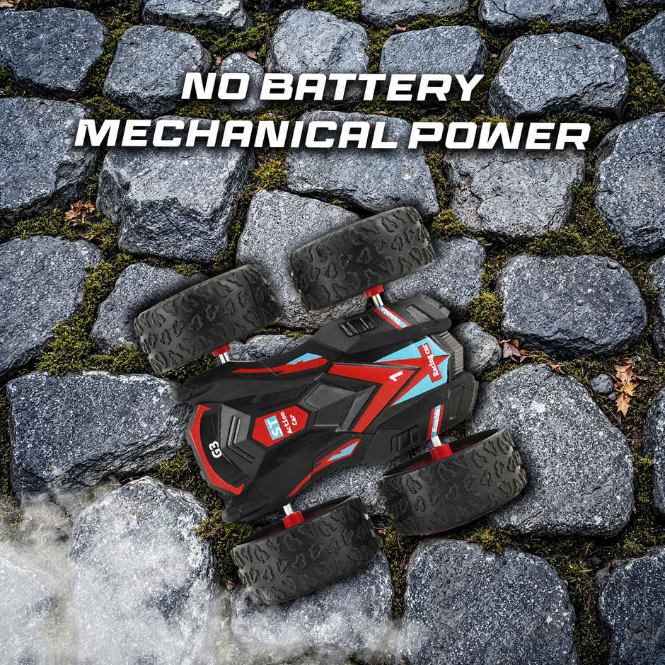 SEEDO No Battery Mechanical and Friction Power Small Stunt Action Car | Black