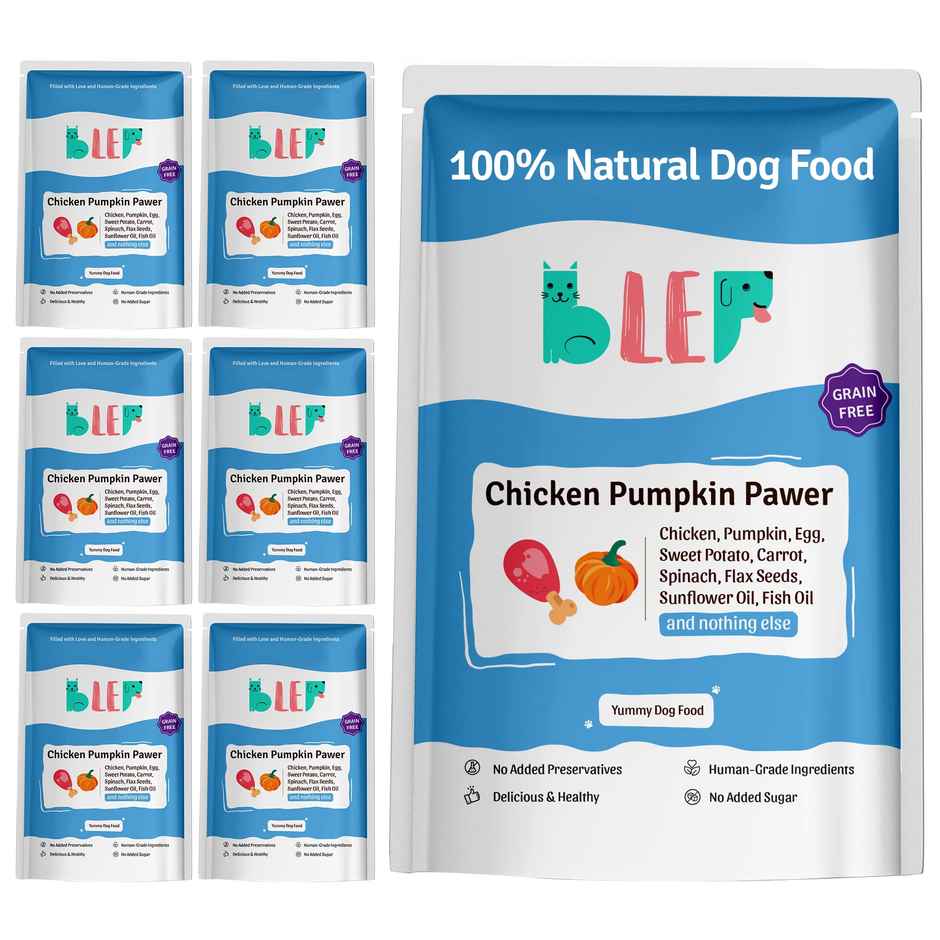 BLEP 100% Natural Dog Food | Chicken Pumpkin | 7 Packs | Zero Preservatives Combo