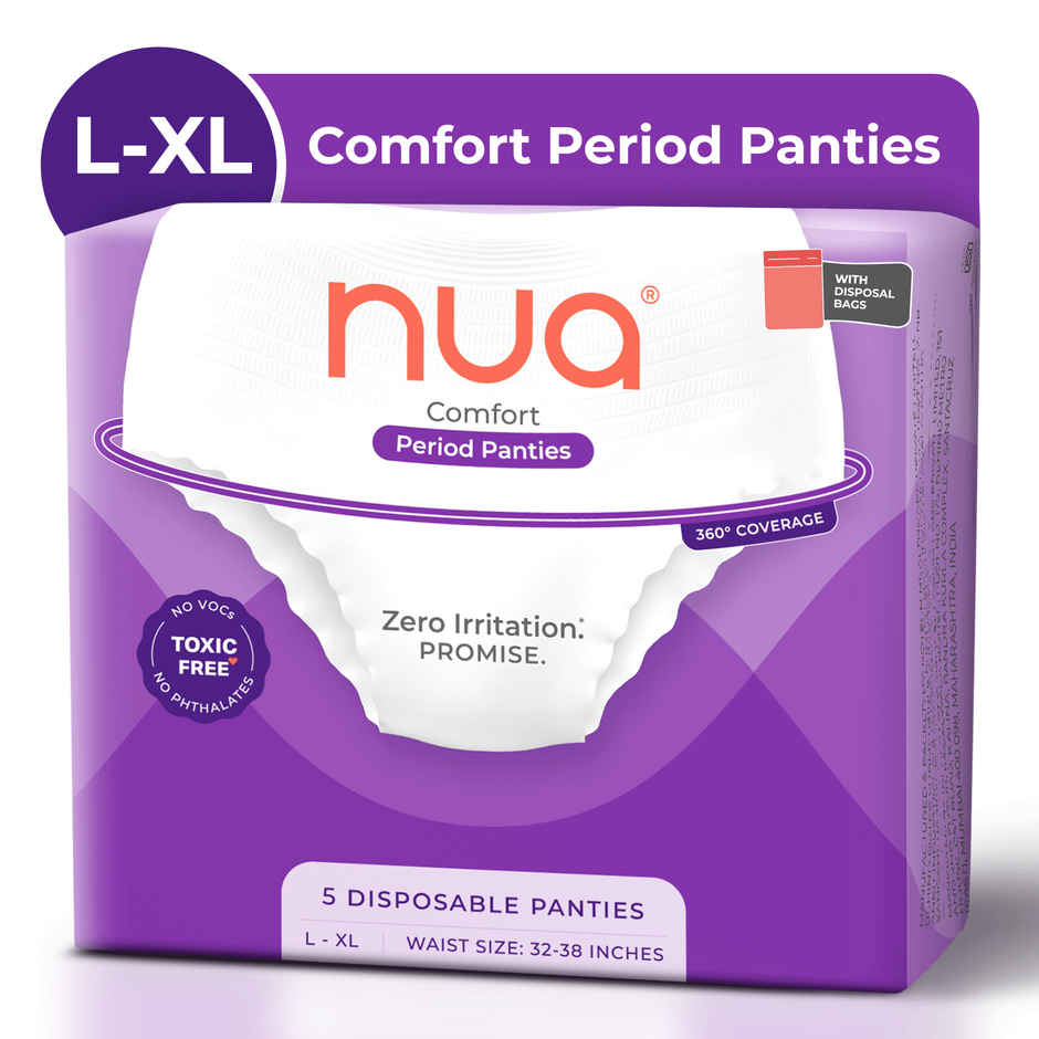 Nua Comfort Disposable Period Panties L-XL | Ultra-Absorbent | Pack of 5 Panties