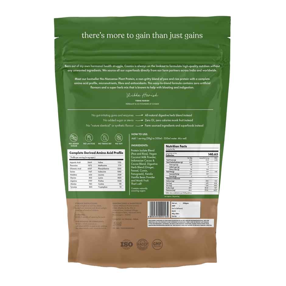 Cosmix No Nonsense Plant Protein Indonesian Cacao