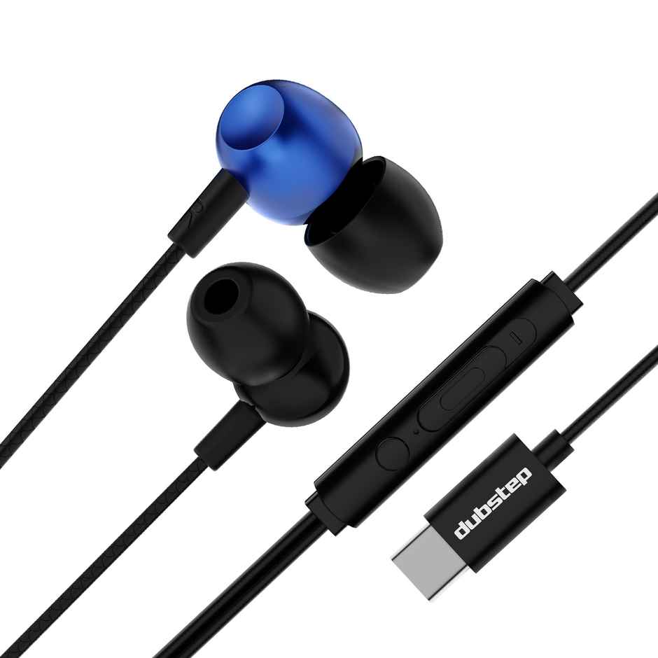Dubstep Squad M11 With X-Bass Technology | 10 mm Drivers Wired Type-C Earphones With Mic | Blue - Black