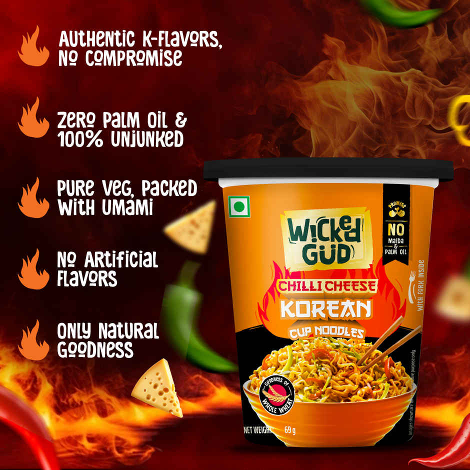 Wickedgud Chilli Cheese Instant Korean Cup Noodles