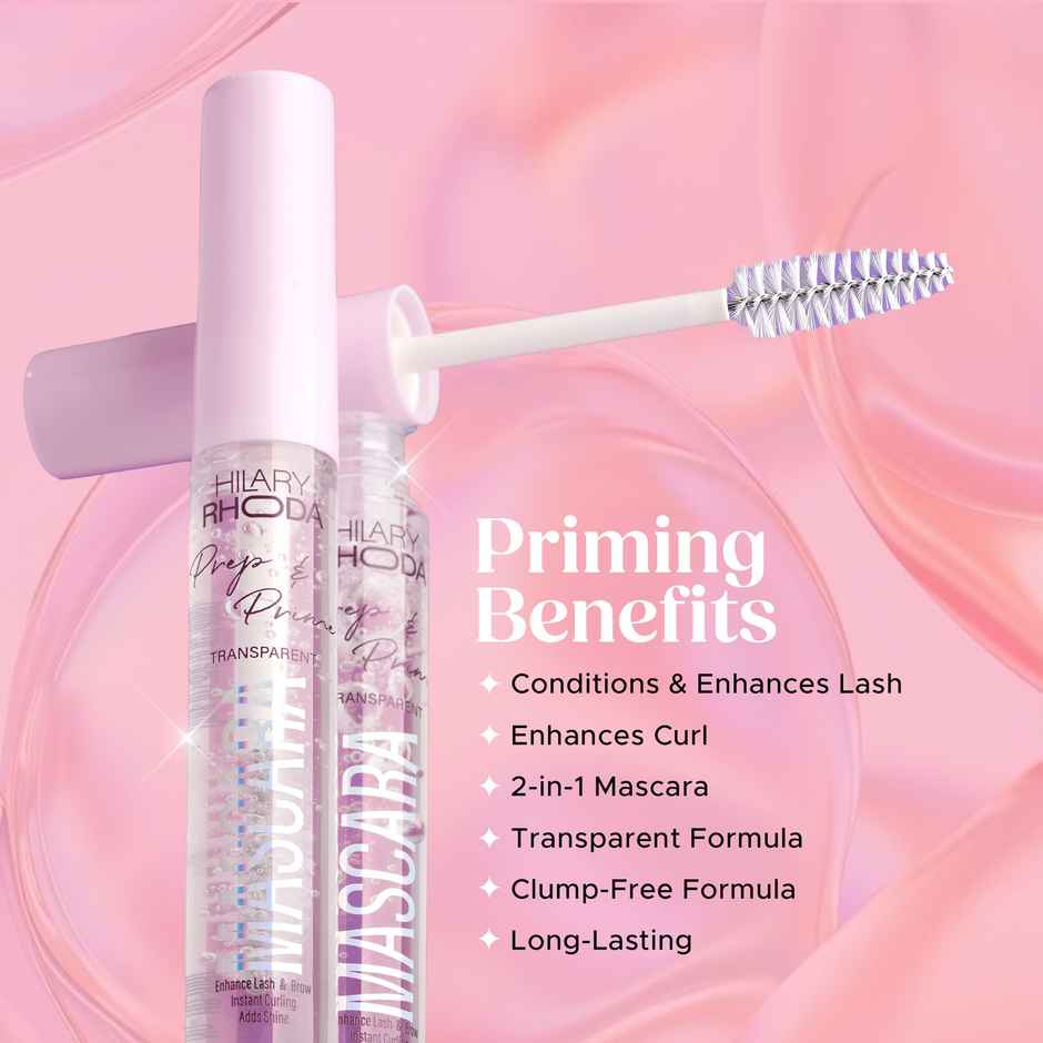 Hilary Rhoda Prep & Prime Transparent Mascara | Natural Look & Lash Mascara | Glossy & Shiny