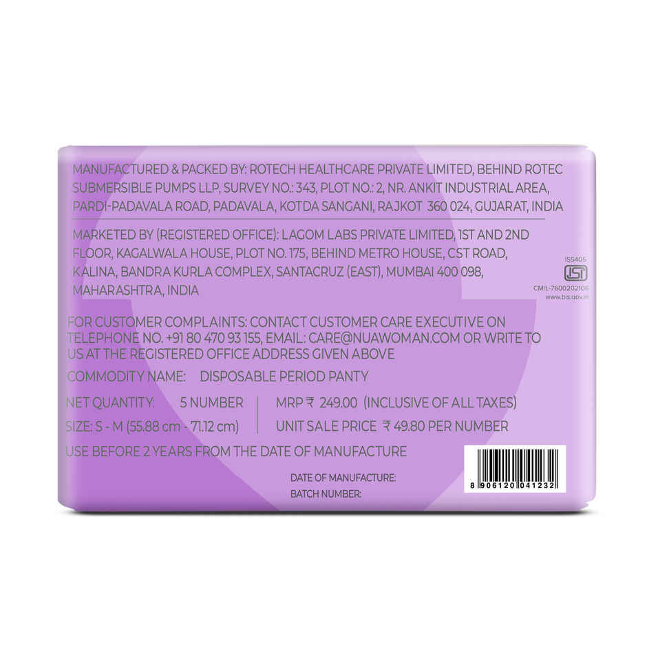 Nua 360 Degree Comfort Period Panties | S-M Combo