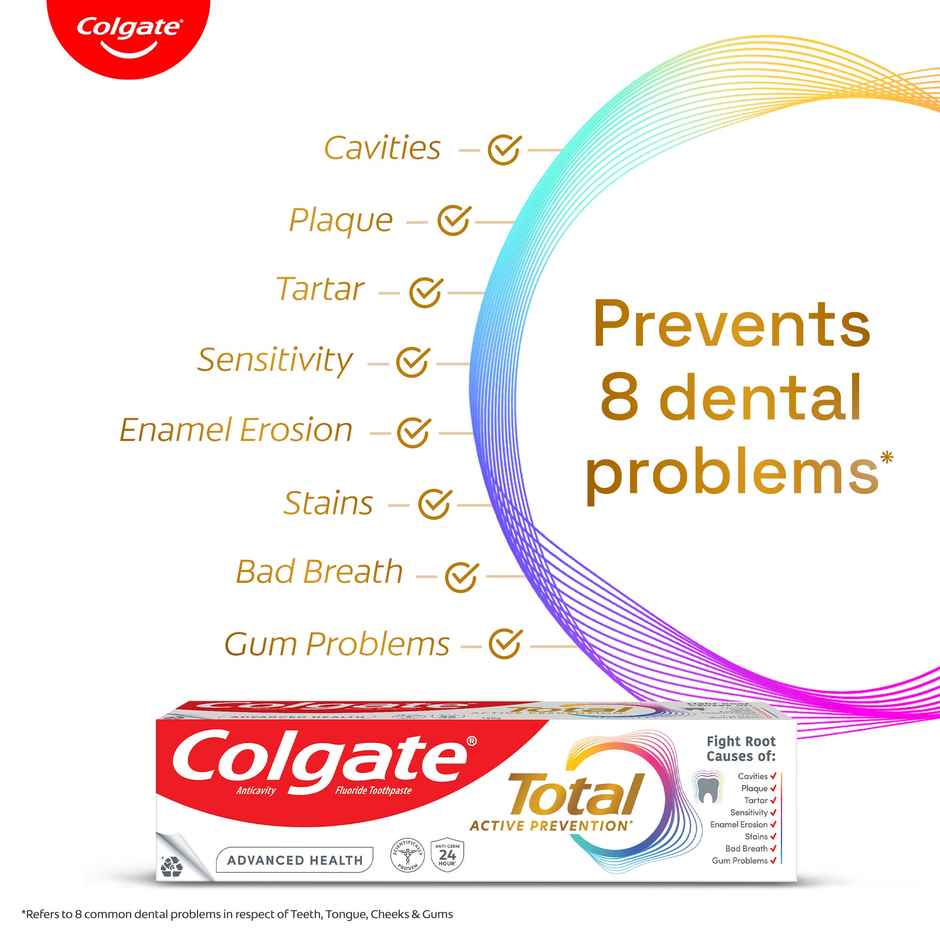 Colgate Total Advanced Health Antibacterial Toothpaste, Whole Mouth Health, Enamel Protection